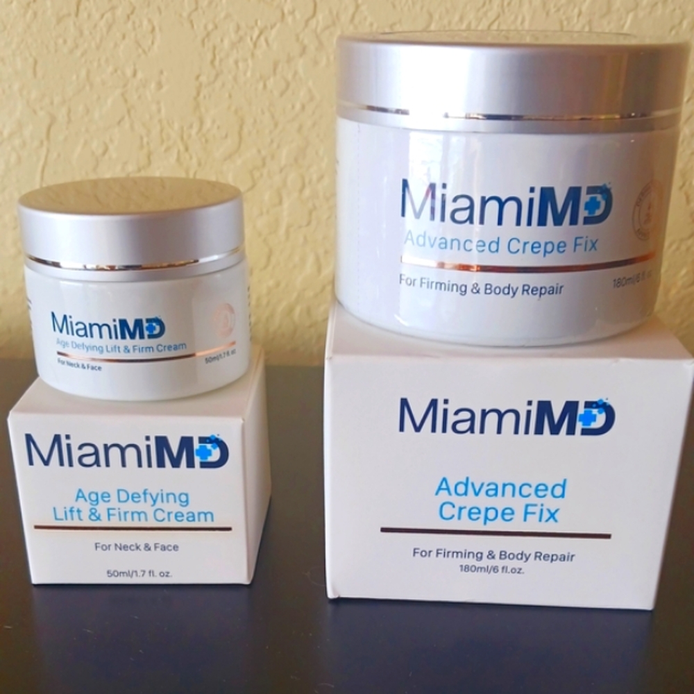 MiamiMD Skincare Cream in Blue and White Jar
